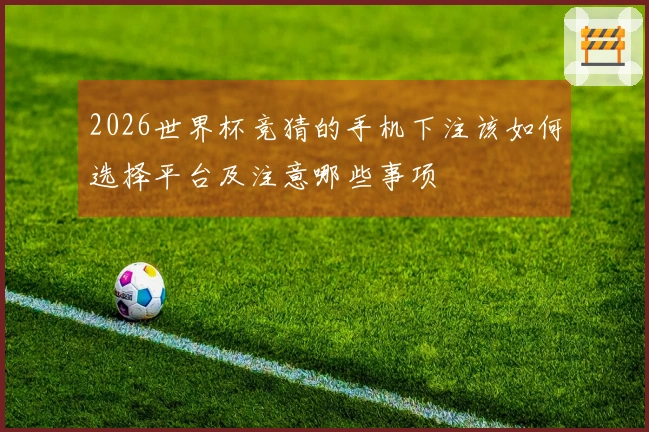 2026世界杯竞猜的手机下注该如何选择平台及注意哪些事项
